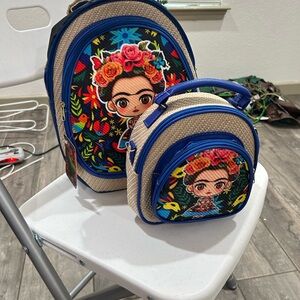 Colorful Floral Women Backpack Set